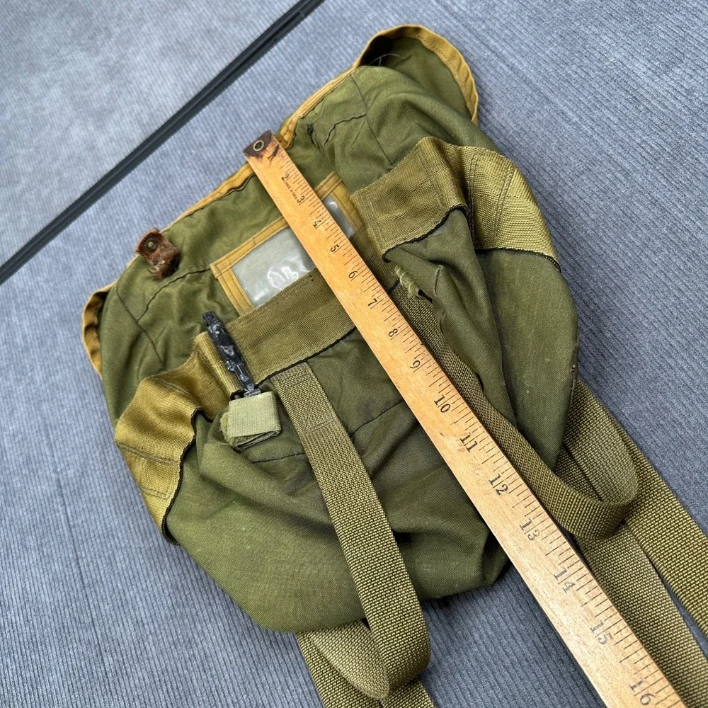 Vintage US Army Field Pack Olive Drab Canvas Combat Bag US Stamped 1214